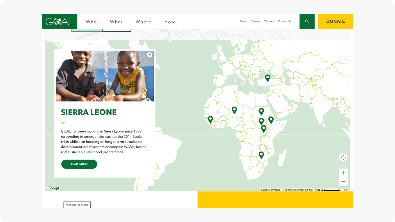 GOAL Global map